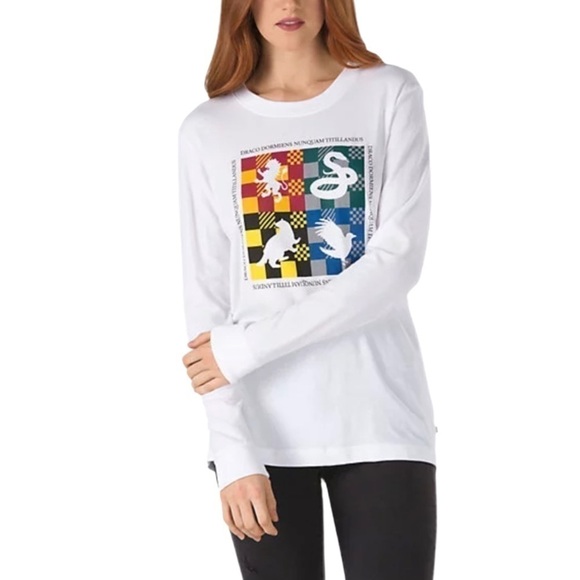 Vans Harry Potter Hogwarts Long Sleeve Tee Size Large Women - Picture 1 of 6